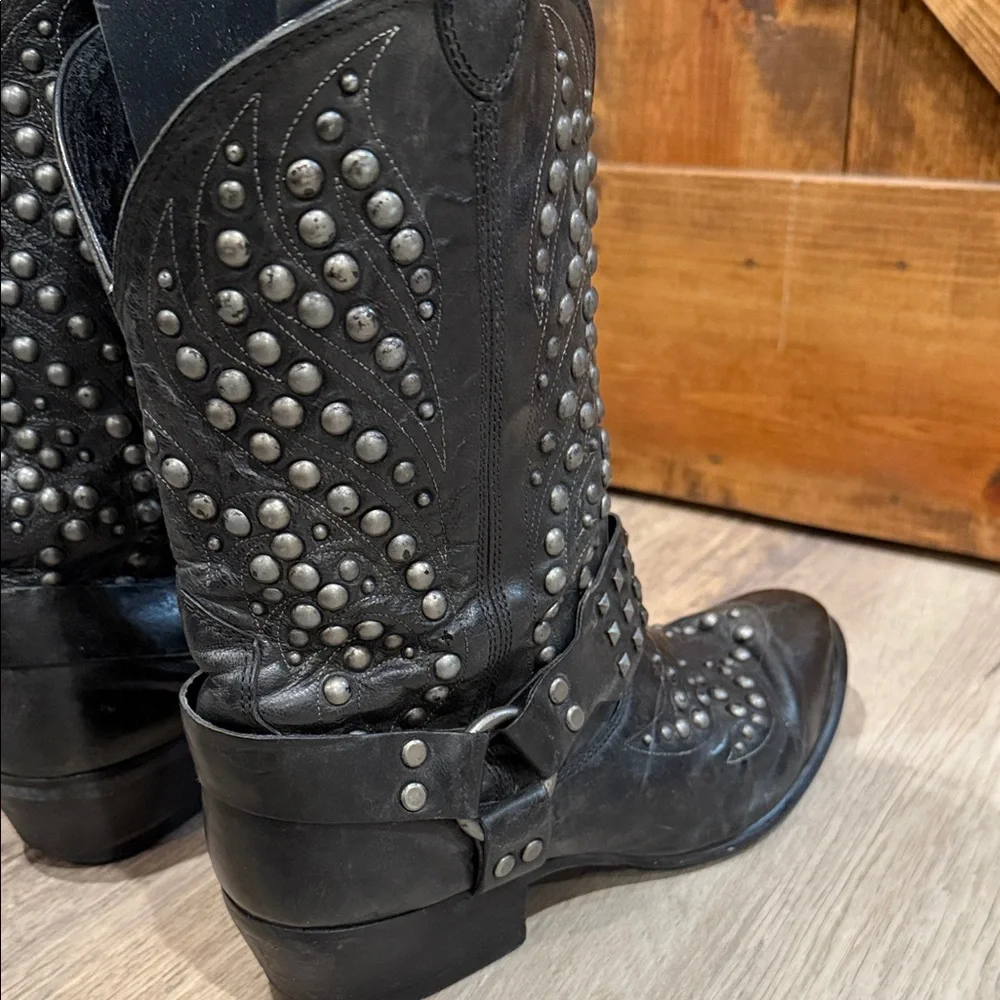 Ariat Studded Western Boots Womens Epic Harness Cowboy 11 B Black Leather - Picture 7 of 16